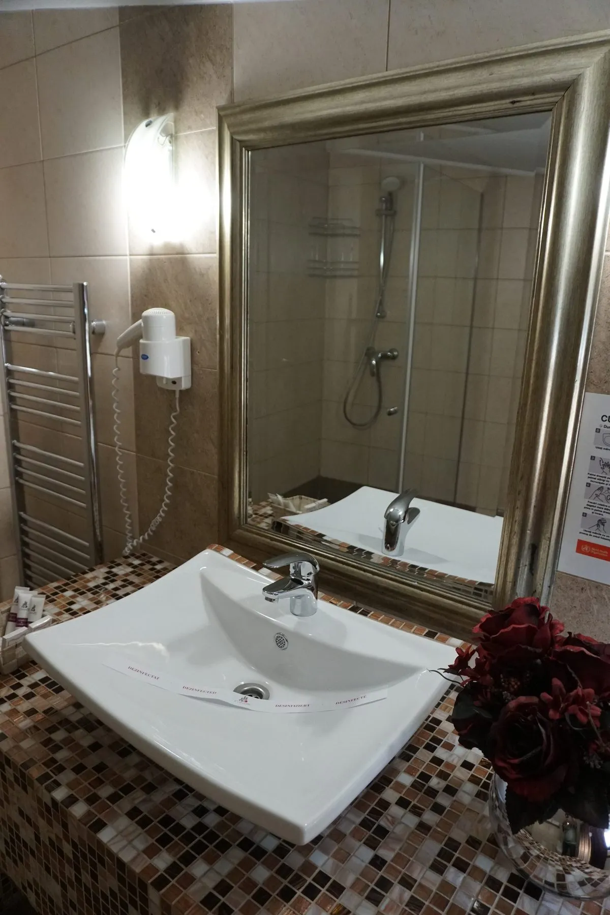 Lavoarul pe mozaic, cu oglindă argintie